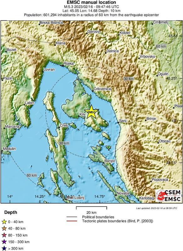 Seizmološka služba: Krk pogodio potres magnitude 4.8