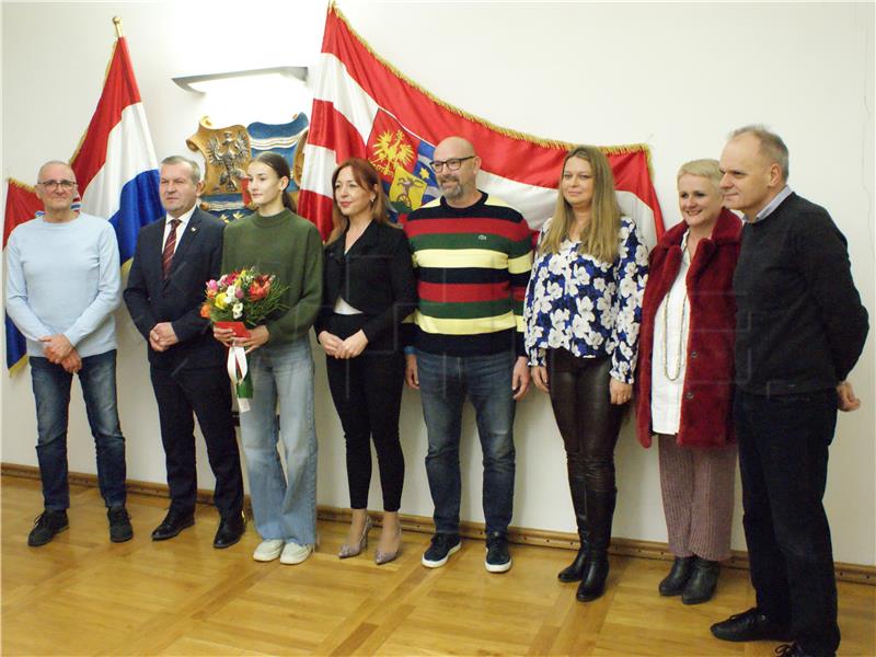 Župan Stričak održao prijem za varaždinsku atletičarku Janu Koščak