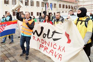 Prosvjed Inicijative zajednice Wolt dostavljača