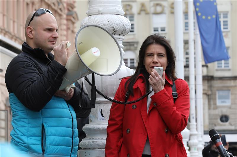 Prosvjed Inicijative zajednice Wolt dostavljača