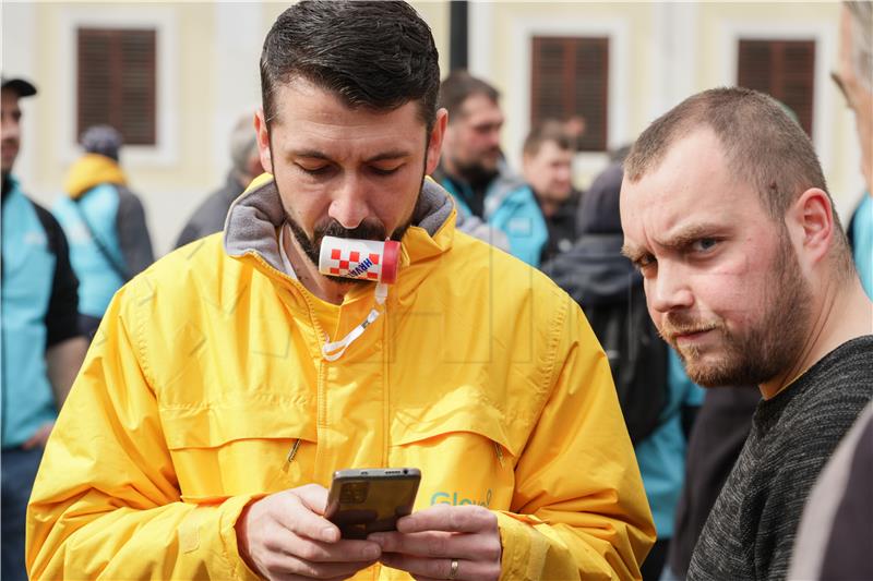 Prosvjed Inicijative zajednice Wolt dostavljača