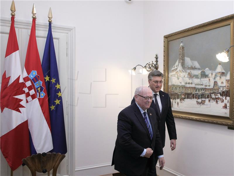 Plenković meets with Canada's Parliament Speaker George Furey