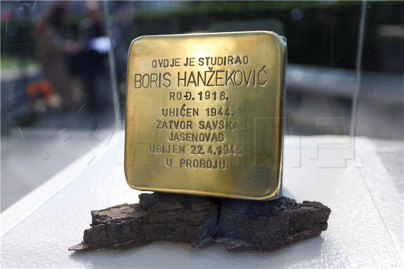 Stolperstein laid in Zagreb in memory of Boris Hanžeković