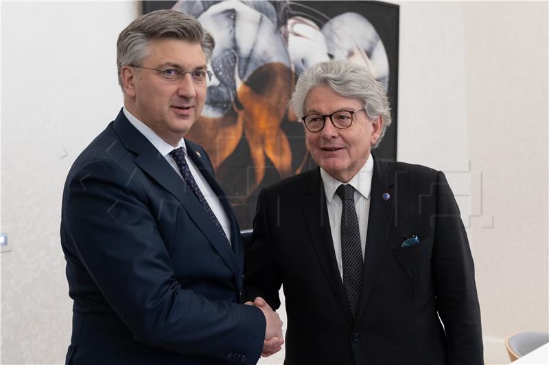 PM Plenković meets with Commissioner Breton