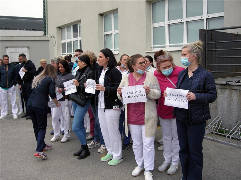 Prosvjed u Općoj bolnici Sisak: Bez nas zdravstveni sustav ne može djelovati