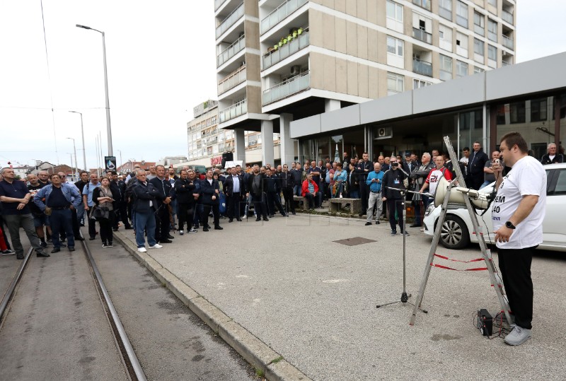 ZET public transport workers protest