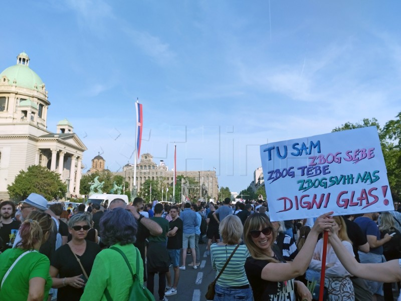 Fifth Serbia Against Violence protest being held in Belgrade