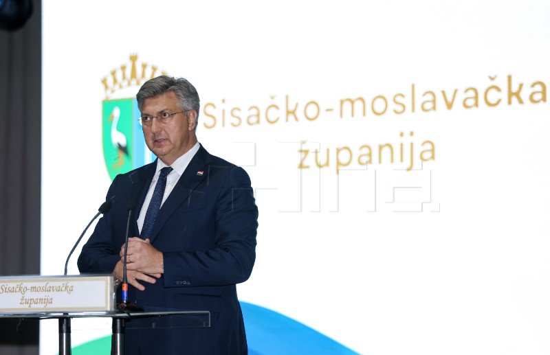 Plenković na svečanoj sjednici Skupštine Sisačko-moslavačke županije