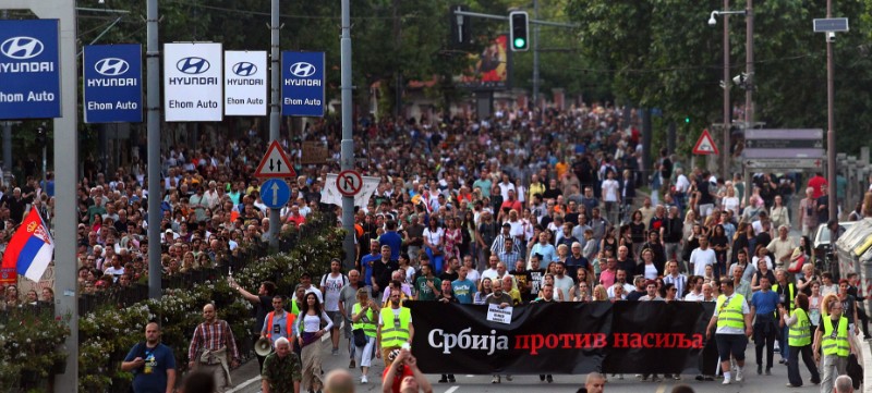 "Serbia against violence" protests spread from Belgrade to dozen other cities