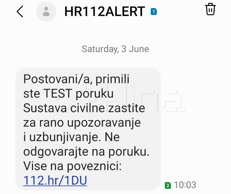 Croatia's Emergency Alerts system to be fully operational as of midnight Friday