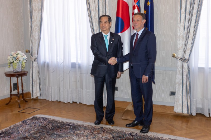 Croatian Parliament speaker receives Korean PM