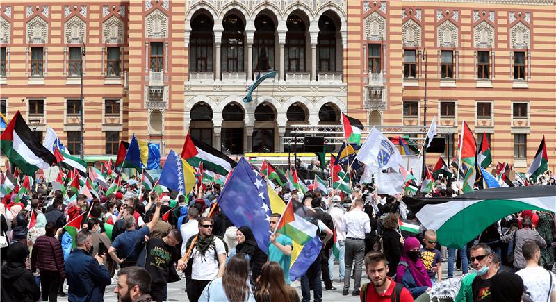 Protest in Sarajevo in support of Palestine