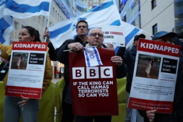 BRITAIN BBC JEWISH ASSEMBLY PROTEST 