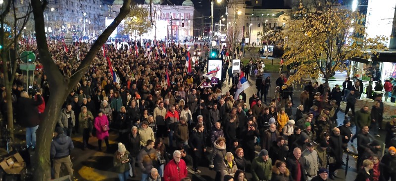 New opposition protest in Belgrade with less people than on Monday