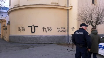 Na pravoslavnoj crkvi u centru Bjelovara iscrtani nacistički grafiti