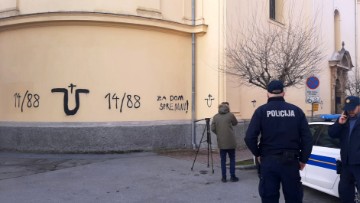 Na pravoslavnoj crkvi u centru Bjelovara iscrtani nacistički grafiti