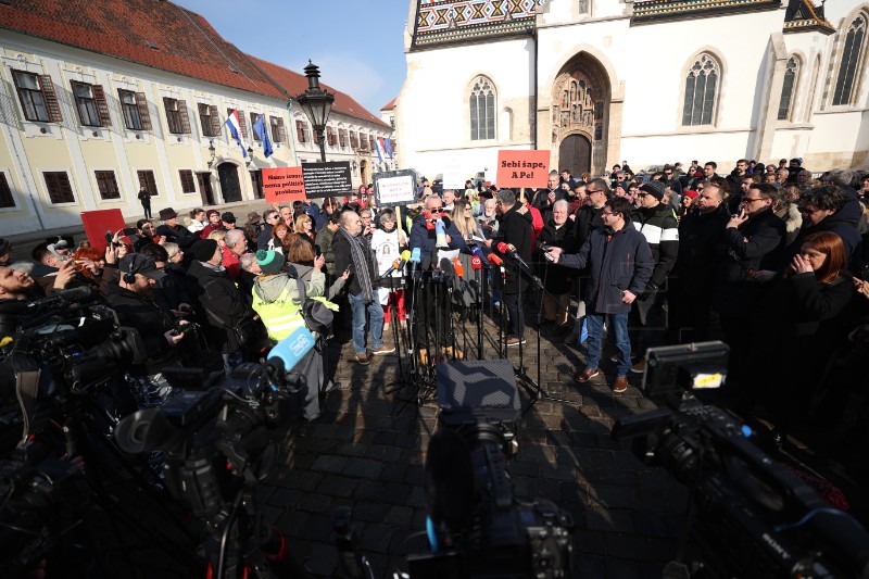 Prosvjed protiv "zakona opasnih namjera" u Zagrebu