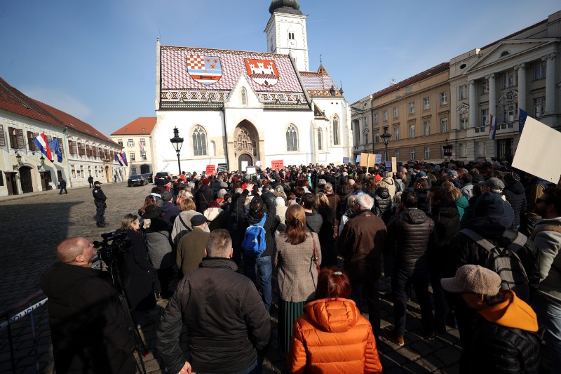 Prosvjed protiv "zakona opasnih namjera" u Zagrebu