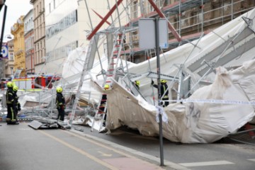 Pala skela u Petrinjskoj ulici 30, u centru Zagreba