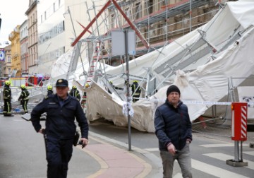 Pala skela u Petrinjskoj ulici 30, u centru Zagreba