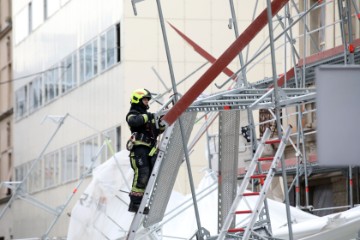 Pala skela u Petrinjskoj ulici 30, u centru Zagreba