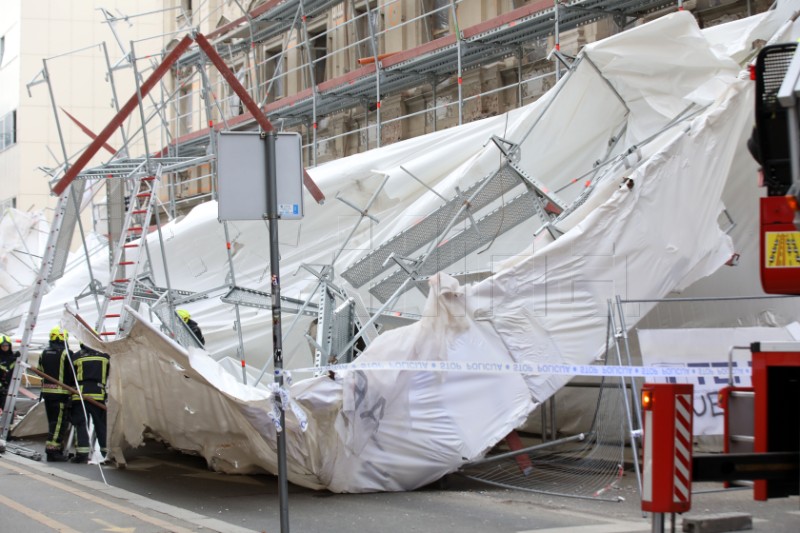 Pala skela u Petrinjskoj ulici 30, u centru Zagreba