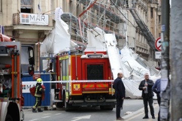 Pala skela u Petrinjskoj ulici 30, u centru Zagreba