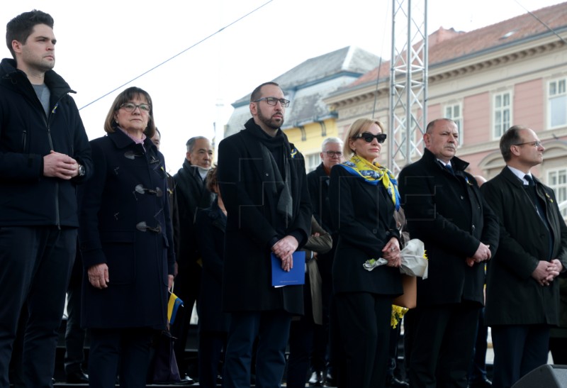 Održan skup podrške Ukrajini povodom druge godišnjice od početka rata