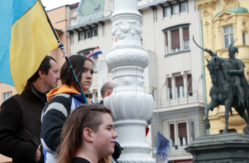 Održan skup podrške Ukrajini povodom druge godišnjice od početka rata