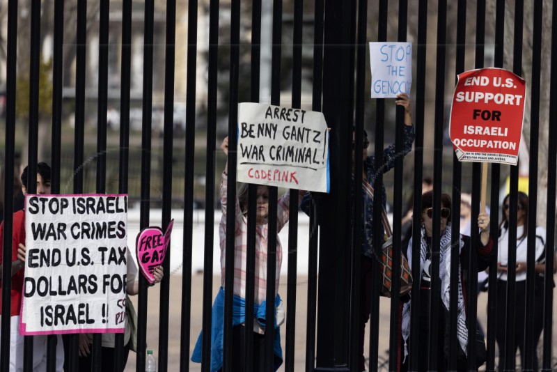 USA ISRAEL WASHINGTON GANTZ PROTEST