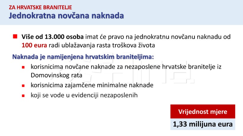 Vlada donijela 6. antiinflacijski paket vrijedan 503 milijuna eura - kraća