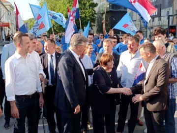 Vukovar: Plenković na predizbornom skupu HDZ-a