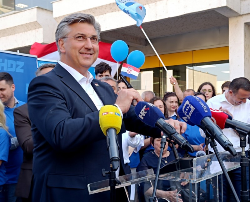 Vukovar: Plenković na predizbornom skupu HDZ-a