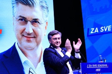 Osijek: Plenković na predizbornom skupu HDZ-a i partnera