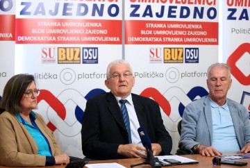 Koalicija Umirovljenici zajedno, SU, BUZ, DSU održala konferenciju za novinare