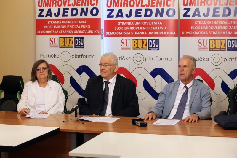 Konferenciju za novinare koalicije Umirovljenici zajedno, SU, BUZ i DSU