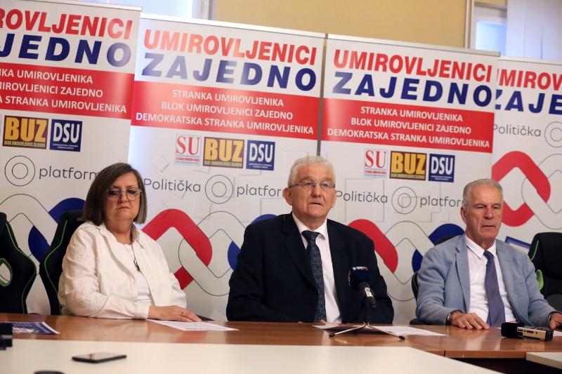 Konferenciju za novinare koalicije Umirovljenici zajedno, SU, BUZ i DSU