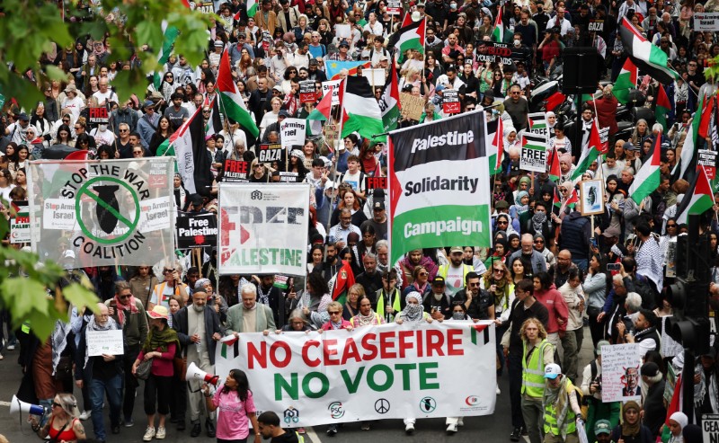 BRITAIN ISRAEL GAZA PROTEST