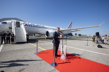 Doček novog zrakoplova Airbus A220 u zagrebačkoj zračnoj luci