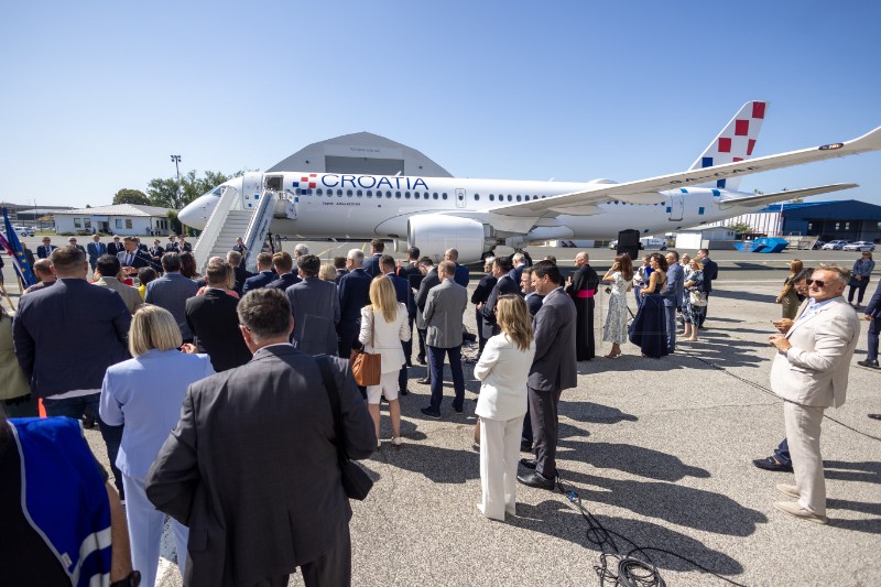 Doček novog zrakoplova Airbus A220 u zagrebačkoj zračnoj luci