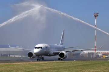 Doček novog zrakoplova Airbus A220 u zagrebačkoj zračnoj luci