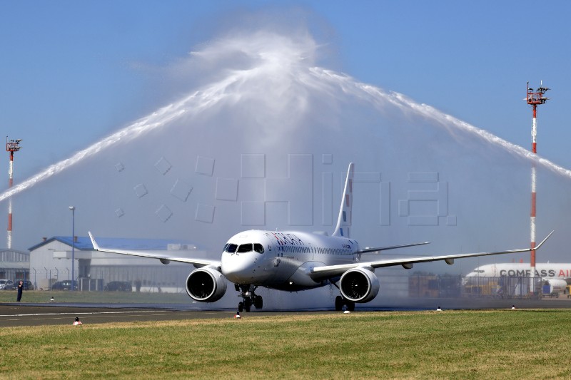 Doček novog zrakoplova Airbus A220 u zagrebačkoj zračnoj luci