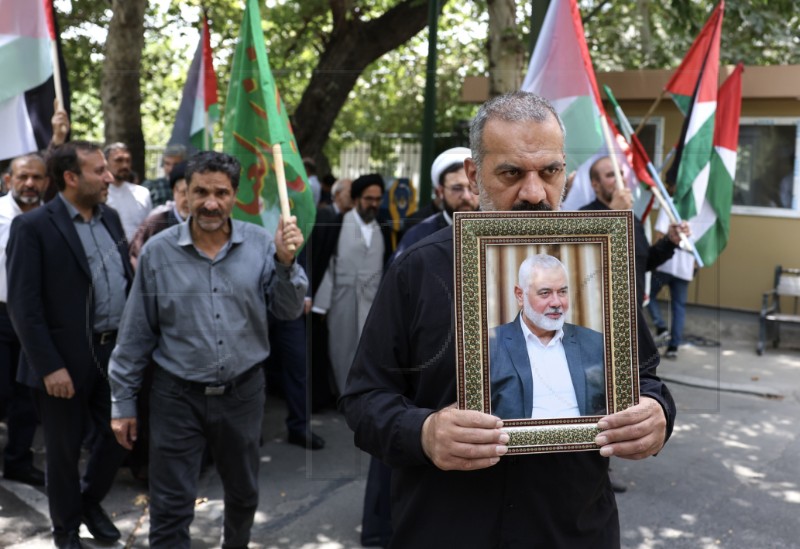 IRAN HAMAS HANIYEH PROTEST