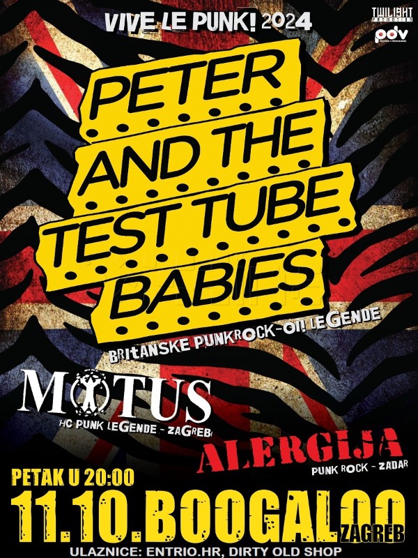 Punkeri Peter & The Test Tube Babies nastupaju 11. listopada u Boogaloo klubu