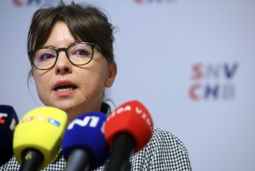 Konferencija za novinare SNV-a u povodu zabrane izložbe "Susret na Tromeđi"