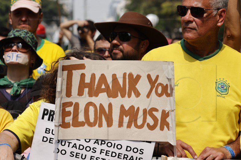 BRAZIL PROTEST BOLSONARO ELON MUSK X