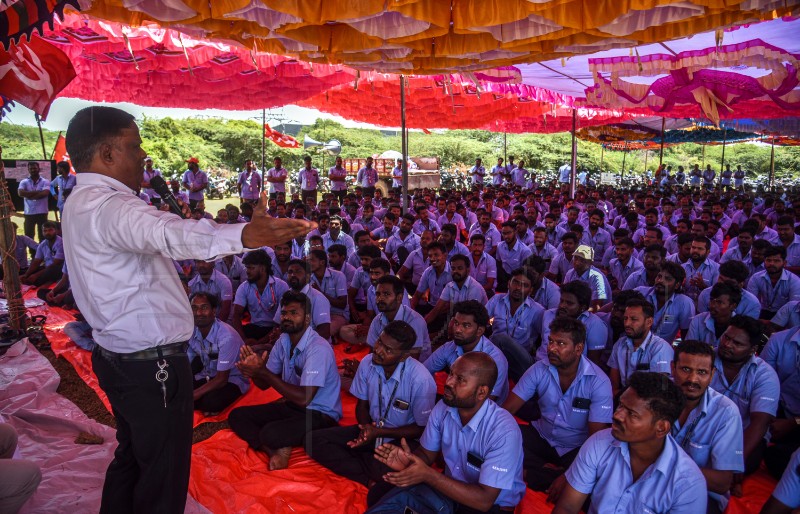 INDIA CHENNAI SAMSUNG WORKERS STRIKE