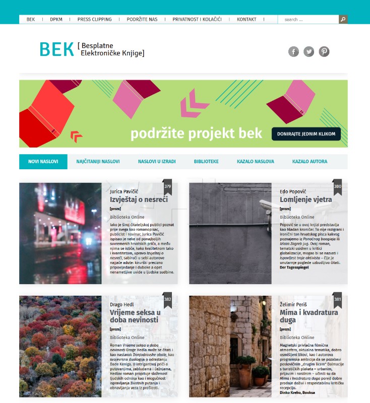 BEK: Objavljen je muški prozni blok sa šest naslova