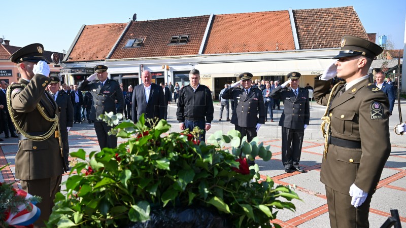 Polaganje vijenca poginulim pripadnicima 123. brigade Hrvatske vojske