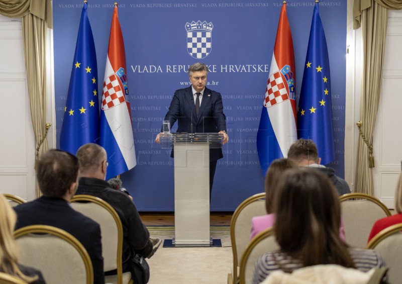 Konferencija za medije premijera Andreja Plenkovića